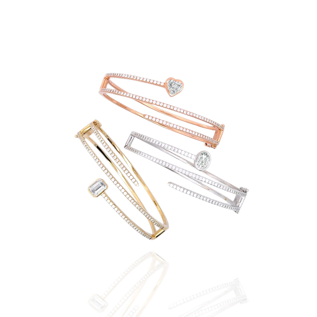 Luxury Fancy Shape Diamond Bangles