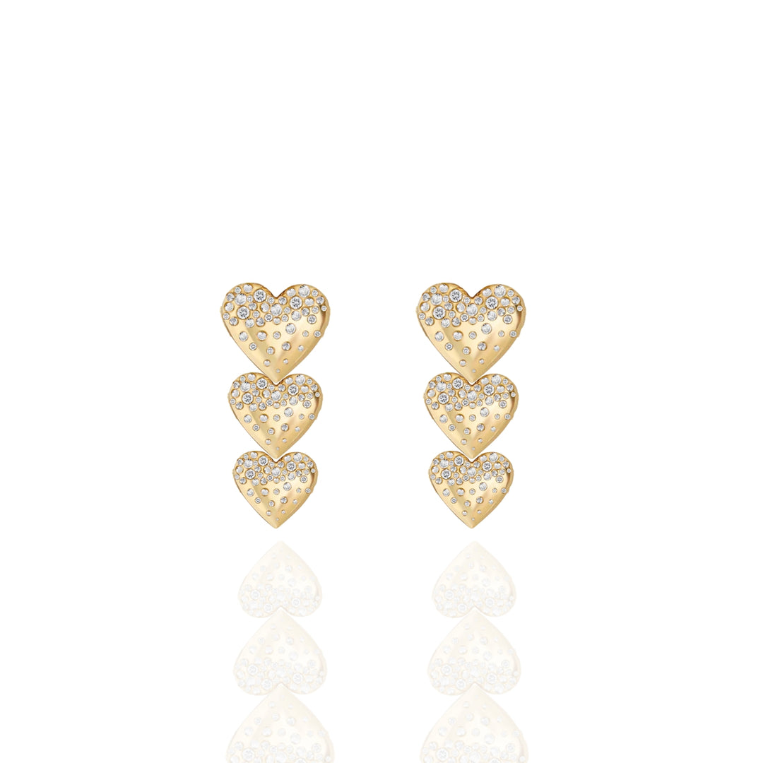 Luxury Dazzle Detachable Heart Earrings