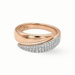 Load image into Gallery viewer, 18K gold diamond ring pavé setting close up detail 0.22ct brilliant diamonds women