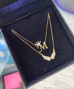 Load image into Gallery viewer, Legacy Diamond Crown Gold Initial Necklace