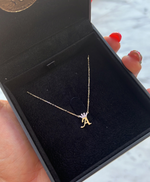 Load image into Gallery viewer, Legacy Diamond Crown Gold Initial Necklace