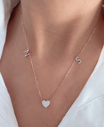 Load image into Gallery viewer, Amour Diamond Alphabets Necklace