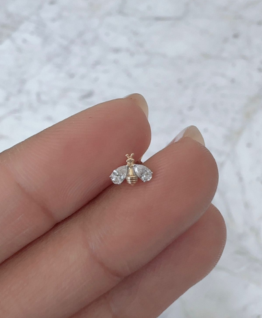 Diamond Bee Earring