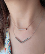 Load image into Gallery viewer, Etched Eight Sided 3D Secret Bar Necklace