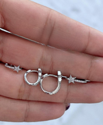 Load image into Gallery viewer, Pave Simple Star Diamond Huggies