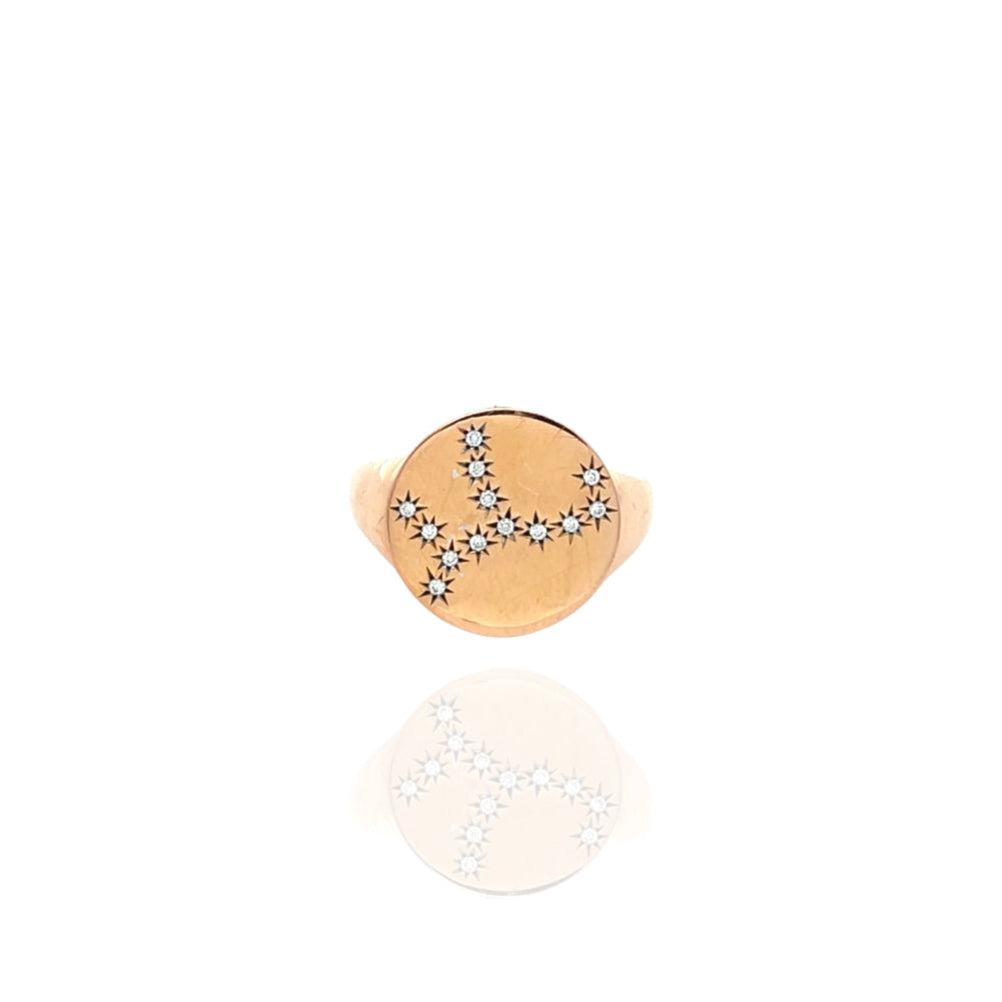 Zodiac Constellations Pinky Signet Ring