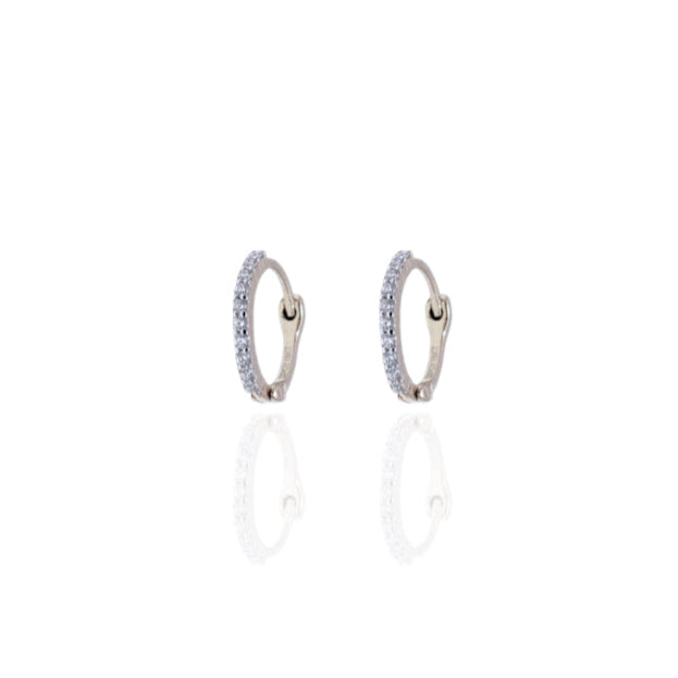Pave Simple Diamond Huggies
