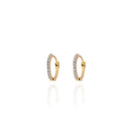 Load image into Gallery viewer, Pave Simple Diamond Huggies