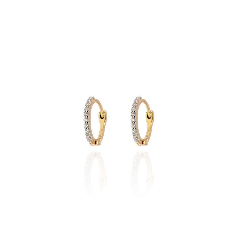 Pave Simple Diamond Huggies