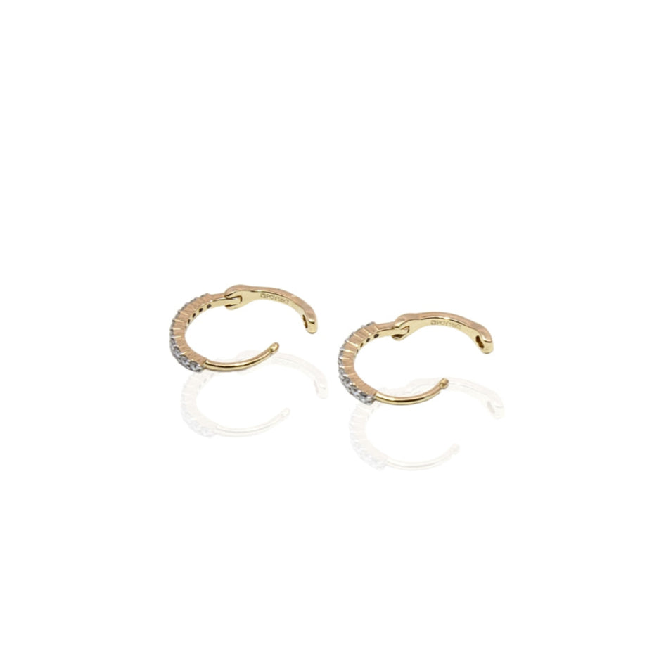 Pave Simple Diamond Huggies