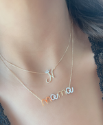 Load image into Gallery viewer, Legacy Diamond Crown Gold Initial Necklace