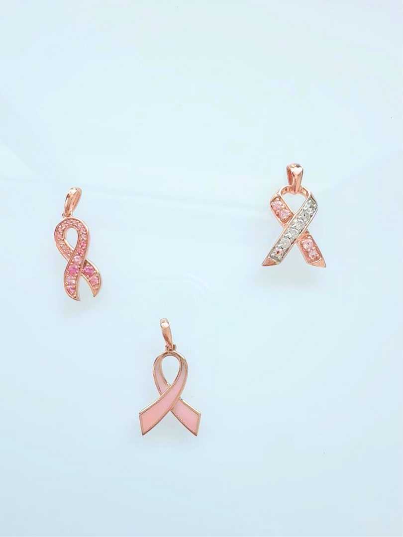 18k Rose Gold Breast Cancer Charm / Pendant