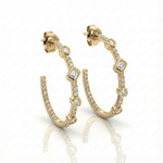 Load image into Gallery viewer, Pave Statement Multi Diamond Hoops