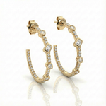 Load image into Gallery viewer, Timeless essentials Multi Shape Diamond Hoops