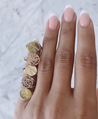 Zodiac Constellations Pinky Signet Ring