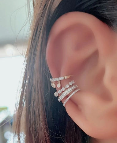 Pave Simple Gold Outline Ear Cuff