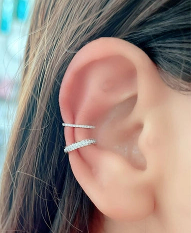 Pave Simple Gold Outline Ear Cuff