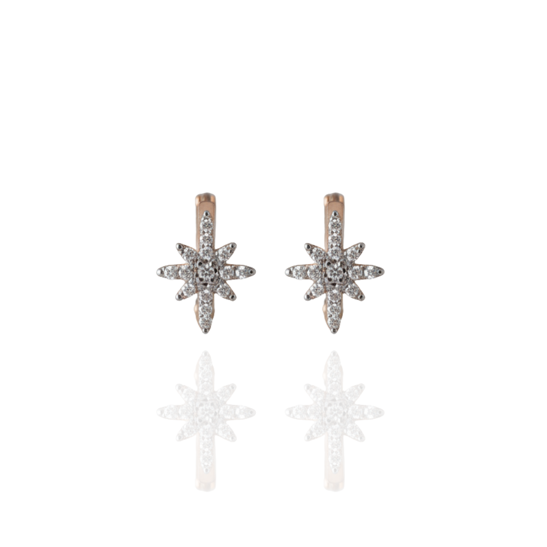 Pave 8 Star Diamond Huggies