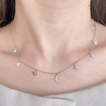 Load image into Gallery viewer, Wilderness Dangling Star And Moon Necklace