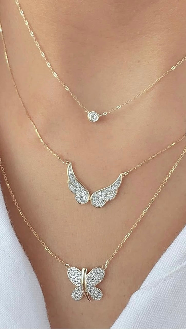 Wilderness Diamond Butterfly Necklace