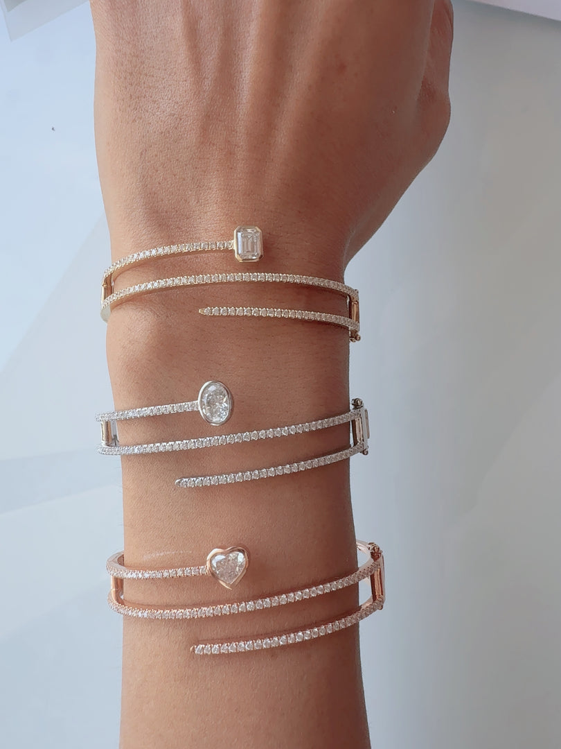 Luxury Fancy Shape Diamond Bangles