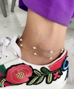 Load image into Gallery viewer, Pearl Drops & Gold Chain Anklet