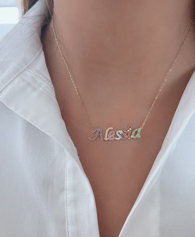 Rainbow Multicolor Name Necklace