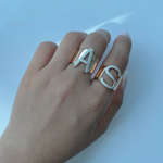 Load image into Gallery viewer, Zeeana Icon Alphabet Diamond Ring