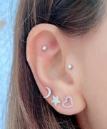 Load image into Gallery viewer, Wilderness Moon Star Diamond Ear Studs