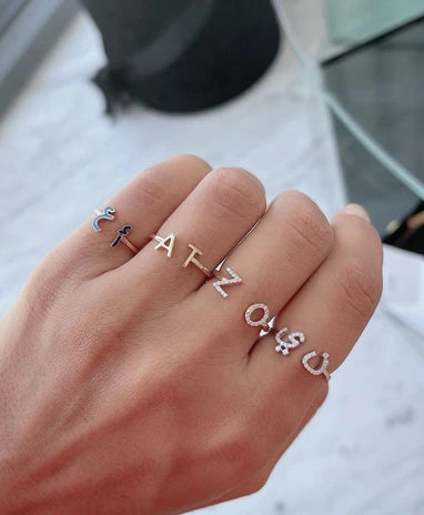 Sentiments Two Alphabets Ring