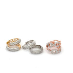 Load image into Gallery viewer, Pave Statement 3 Style Diamond Huggies
