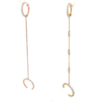 Load image into Gallery viewer, Pave Simple Large Diamond Huggies with Chain