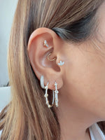 Load image into Gallery viewer, Pave Statement Multi Diamond Hoops