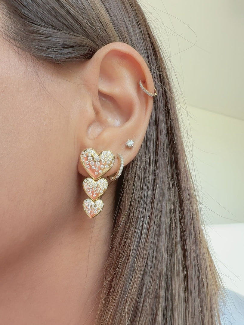 Luxury Dazzle Detachable Heart Earrings