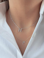 Load image into Gallery viewer, Sentiments Diamonds Alphabet Necklace