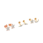 Load image into Gallery viewer, Wilderness Moon Star Diamond Ear Studs