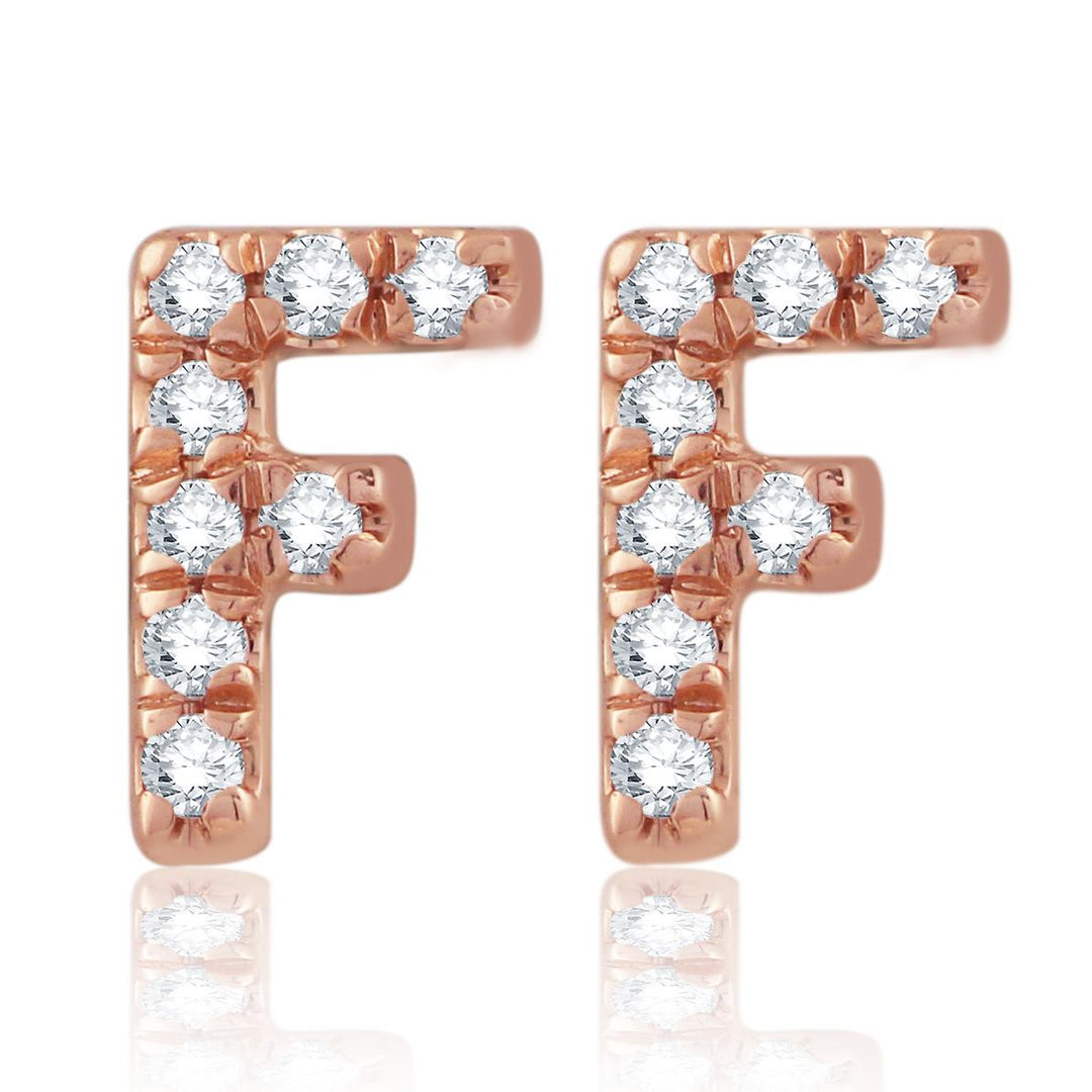 Sentiments Diamond Alphabet Ear Studs