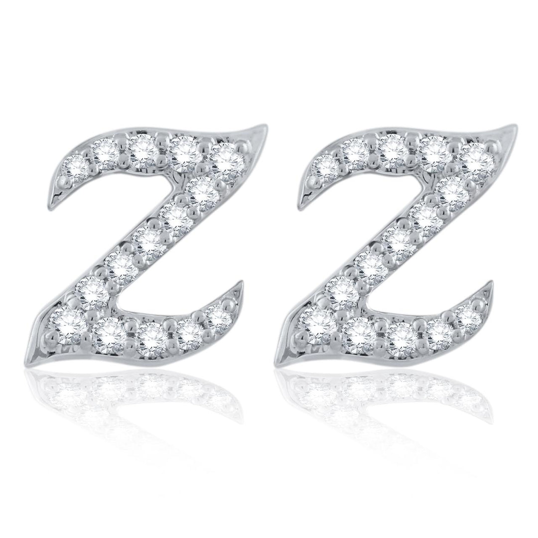 Sentiments Diamond Alphabet Ear Studs