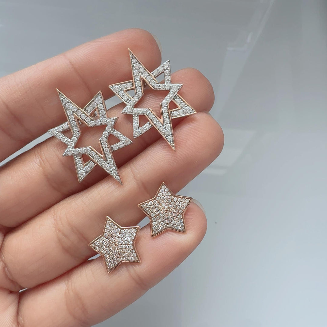 Wilderness Large Diamond Star Earrings