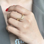 Load image into Gallery viewer, Wave Gold Statement Ring