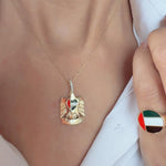 Load image into Gallery viewer, UAE Falcon Enamel Necklace