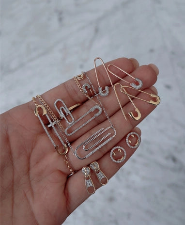 Pin it Up Zipper Diamond Earrings