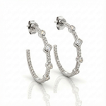 Load image into Gallery viewer, Timeless essentials Multi Shape Diamond Hoops