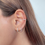Load image into Gallery viewer, Pave Simple Large Diamond Huggies with Chain