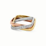 Load image into Gallery viewer, Trinity Tricolor Diamond Ring