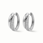 Load image into Gallery viewer, Gold & Pavé Diamond Claw Huggies