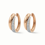 Load image into Gallery viewer, Gold & Pavé Diamond Claw Huggies