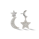 Load image into Gallery viewer, Timeless essentials Star and Moon Mini Dangling Earrings