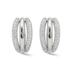 Load image into Gallery viewer, Brioche Diamond Hoop Earrings