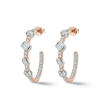 Load image into Gallery viewer, Timeless essentials Multi Shape Diamond Hoops